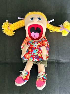 Yellow-Haired Floral Puppet Doll - Interactive Kids Toy